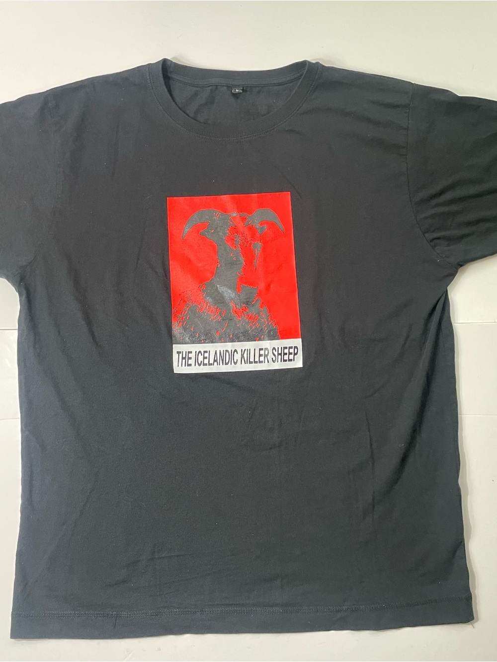 The Icelandic Killer Sheep Graphic Tee Black 100% Turkish Cotton Size M